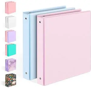 2 Pack BinderX Extra Durable 3 Ring Binder, 1 Inch Binder Round Rings, Fits 350 Sheets of 8.5x11 Paper, Customizable View Cover with Inside Pockets, Cute 1 Inch Binders 3 Ring, Pink & Blue 2 Pack BinderX Extra Durable 3 Ring Binder, 1 Inch Binder Round Rings, Fits 350 Sheets of 8.5x11 Paper, Customizable View Cover with Inside Pockets, Cute 1 Inch Binders 3 Ring, Pink & Blue