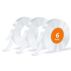 Double Sided Tape, Nano Tape, Transparent Adhesive Tape, Traceless Adhesive Tape, Removable, Washable, Reusable, Suitable for Carpets, Photo Walls, 3m Per Roll, 6 Rolls Double Sided Tape, Nano Tape, Transparent Adhesive Tape, Traceless Adhesive Tape, Removable, Washable, Reusable, Suitable for Carpets, Photo Walls, 3m Per Roll, 6 Rolls