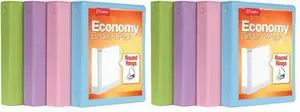 3 Ring Binders, Binders for School and Office, Durable 1.5 Inch, Round Rings, Holds 350 Sheets, ClearVue Presentation View, Non-Stick, Assorted Pastel Colors, 8 Pack (79552) 3 Ring Binders, Binders for School and Office, Durable 1.5 Inch, Round Rings, Holds 350 Sheets, ClearVue Presentation View, Non-Stick, Assorted Pastel Colors, 8 Pack (79552)