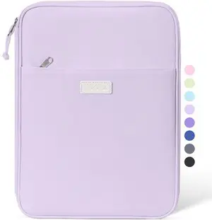 Zipper Binder Bag, 1 Inch Binders 3 Ring O-Ring, 5-Tab Divider Folder Expanding File Folder, 500-Sheet Capacity Three Ring Binder, Cute Organizer Storage Student School Classroom Supplies, Purple Zipper Binder Bag, 1 Inch Binders 3 Ring O-Ring, 5-Tab Divider Folder Expanding File Folder, 500-Sheet Capacity Three Ring Binder, Cute Organizer Storage Student School Classroom Supplies, Purple