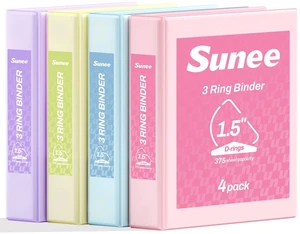 3 Ring Binder 1.5 Inch D Ring, Clear View Binder Three Ring PVC-Free (Fit 8.5x11 Inches) for School or Office Supplies, Assorted Pastel, 4 Pack 3 Ring Binder 1.5 Inch D Ring, Clear View Binder Three Ring PVC-Free (Fit 8.5x11 Inches) for School or Office Supplies, Assorted Pastel, 4 Pack