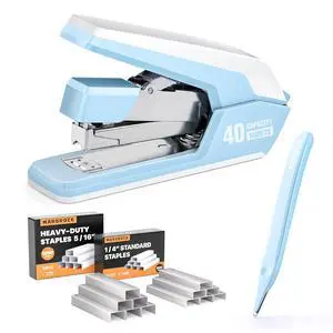 Heavy Duty Stapler for Desk with 40-50 Sheet, 2000 Staples, Blue Office Stapler, Classroom Stapler, Teacher Stapler, Ergonomic & Easy to Load Desktop Stapler, Magnetic Staple Remover Heavy Duty Stapler for Desk with 40-50 Sheet, 2000 Staples, Blue Office Stapler, Classroom Stapler, Teacher Stapler, Ergonomic & Easy to Load Desktop Stapler, Magnetic Staple Remover