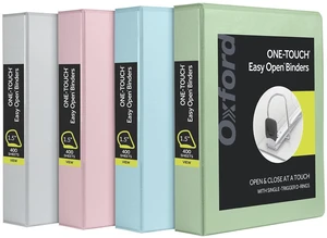 3 Ring Binders, Binders for School, 1.5 Inch ONE-Touch Easy Open D Rings, 3-Sided View Binder Covers, Xtralife Hinge, Non-Stick, PVC-Free, Natural Pastels, 375-Sheet Capacity, 4 Pack (79918) 3 Ring Binders, Binders for School, 1.5 Inch ONE-Touch Easy Open D Rings, 3-Sided View Binder Covers, Xtralife Hinge, Non-Stick, PVC-Free, Natural Pastels, 375-Sheet Capacity, 4 Pack (79918)
