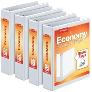 1.5 Inch 3 Ring Binder, Round Ring, White, 4 Pack, Holds 350 Sheets (79517) 1.5 Inch 3 Ring Binder, Round Ring, White, 4 Pack, Holds 350 Sheets (79517)