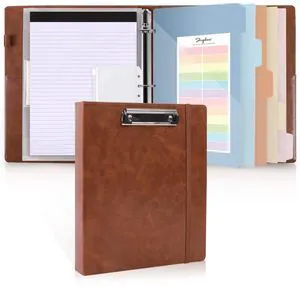 3 Ring Binder with Clipboard,1 Inch Binder, 13.2" × 10.2" PU Clipboard Binder with Notepad & 5 Dividers with 5 Pockets, Labels, Clipboard Folder Great for School Office(Fit Letter Sized Paper) 3 Ring Binder with Clipboard,1 Inch Binder, 13.2" × 10.2" PU Clipboard Binder with Notepad & 5 Dividers with 5 Pockets, Labels, Clipboard Folder Great for School Office(Fit Letter Sized Paper)