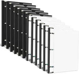 1 Inch Telescoping 3 Ring Binder Black+White - 12 PCS Flexible Binders with Customizable Front Cover and Clear Catalog Pocket,1 inch Binders 3 Ring, Holds 8.5" x 11" Paper 1 Inch Telescoping 3 Ring Binder Black+White - 12 PCS Flexible Binders with Customizable Front Cover and Clear Catalog Pocket,1 inch Binders 3 Ring, Holds 8.5" x 11" Paper