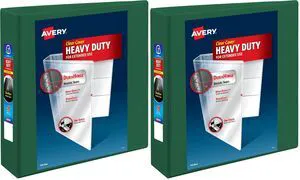 Heavy-Duty View 3 Ring Binder, 2 Inch One Touch EZD Rings, 540-Sheet Capacity, 2.8 Inch Wide Spine, Customizable Clear Cover and Spine, 1 Green Binder (79683) (Pack of 2) Heavy-Duty View 3 Ring Binder, 2 Inch One Touch EZD Rings, 540-Sheet Capacity, 2.8 Inch Wide Spine, Customizable Clear Cover and Spine, 1 Green Binder (79683) (Pack of 2)