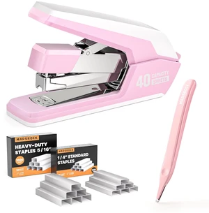 Heavy Duty Stapler for Desk with 40-50 Sheet, 2000 Staples, Pink Classroom Stapler, Teacher Stapler, Office Stapler, Ergonomic & Easy to Load Desktop Stapler, Magnetic Staple Remover Heavy Duty Stapler for Desk with 40-50 Sheet, 2000 Staples, Pink Classroom Stapler, Teacher Stapler, Office Stapler, Ergonomic & Easy to Load Desktop Stapler, Magnetic Staple Remover