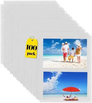 100 Pack 5x7 Photo Sleeves for 3 Ring Binder, Hold 400 Pictures Heavy Duty Plastic Binder Sleeves, Photo Album Refill Pages, Acid Free Archival Page Protector, Binder Inserts for Postcard 100 Pack 5x7 Photo Sleeves for 3 Ring Binder, Hold 400 Pictures Heavy Duty Plastic Binder Sleeves, Photo Album Refill Pages, Acid Free Archival Page Protector, Binder Inserts for Postcard