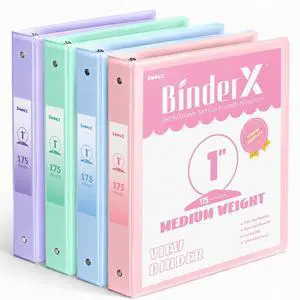 4 Pack 3 Ring Binders 1 Inch, 1" Three Round Ring Binder with Pockets Extra Durable, Eco-Friendly, PVC-Free, Reinforced Hinge, 700-Sheet Capacity, Interior Pockets, Customizable, School, Office 4 Pack 3 Ring Binders 1 Inch, 1" Three Round Ring Binder with Pockets Extra Durable, Eco-Friendly, PVC-Free, Reinforced Hinge, 700-Sheet Capacity, Interior Pockets, Customizable, School, Office