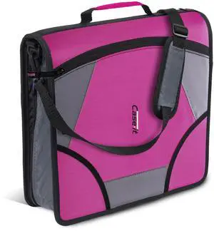 it School Zipper Binder | 4-Inch D-Rings | 800-Sheet | D-186 Magenta King Sized Zip Tab, 5-Subject Expanding File Folder, Multiple Pockets, Storage Organizer, Shoulder Strap, Office it School Zipper Binder | 4-Inch D-Rings | 800-Sheet | D-186 Magenta King Sized Zip Tab, 5-Subject Expanding File Folder, Multiple Pockets, Storage Organizer, Shoulder Strap, Office