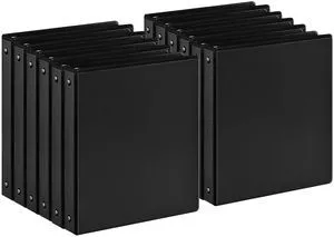 1-inch 3 Ring Binder with Durable -Premium 1'' Binders with 3 Roung Ring, Large 200 Sheet Capacity, Fit 8.5" x 11" US Letter Size Paper (1'' -Black 12 Packs) 1-inch 3 Ring Binder with Durable -Premium 1'' Binders with 3 Roung Ring, Large 200 Sheet Capacity, Fit 8.5" x 11" US Letter Size Paper (1'' -Black 12 Packs)