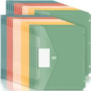 Binder Pocket, 36 Pack Super Heavyweight Plastic Binder Folders Tight Closure Binder Folders Side Loading, 3 Ring Binder Pocket, Binder Dividers with Pockets, Letter Size, Retro Series Binder Pocket, 36 Pack Super Heavyweight Plastic Binder Folders Tight Closure Binder Folders Side Loading, 3 Ring Binder Pocket, Binder Dividers with Pockets, Letter Size, Retro Series