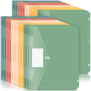 Binder Pocket, 24 Pack Super Heavyweight Plastic Binder Folders Tight Closure Binder Folders Side Loading, 3 Ring Binder Pocket, Binder Dividers with Pockets, Letter Size, Retro Series Binder Pocket, 24 Pack Super Heavyweight Plastic Binder Folders Tight Closure Binder Folders Side Loading, 3 Ring Binder Pocket, Binder Dividers with Pockets, Letter Size, Retro Series
