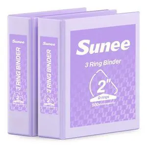 3 Ring Binder 2 Inch, Clear View Binder Three Ring PVC-Free (Fit 8.5x11 Inches) for School or Office Supplies, Purple, 2 Pack 3 Ring Binder 2 Inch, Clear View Binder Three Ring PVC-Free (Fit 8.5x11 Inches) for School or Office Supplies, Purple, 2 Pack