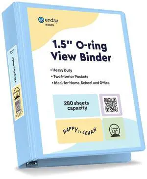 1.5 Inch Binder, Blue - 1.5 Inch 3 Ring Binder, Round Ring Pastel with Clear View Cover for Letter Size 8.5 x 11'' Paper & 2 Inside Pockets, Ideal for School Supplies, Office, and Home 1.5 Inch Binder, Blue - 1.5 Inch 3 Ring Binder, Round Ring Pastel with Clear View Cover for Letter Size 8.5 x 11'' Paper & 2 Inside Pockets, Ideal for School Supplies, Office, and Home