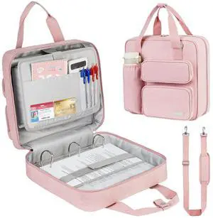 Zipper Binder 3 Ring, 700 Sheets Capacity, Binder 3 Inch with Shoulder Strap Fits 13 Inch Laptop for School and Office,Pink Zipper Binder 3 Ring, 700 Sheets Capacity, Binder 3 Inch with Shoulder Strap Fits 13 Inch Laptop for School and Office,Pink