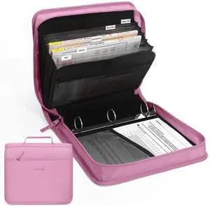 Zipper Binder with Handle, 1.5 Inch O-Ring, 325 Pages Capacity, with 5-Tab Expanding File Folder for Classified Storage, Small Size Lightweight Zipper Bag for Middle School Students, Grape Purple Zipper Binder with Handle, 1.5 Inch O-Ring, 325 Pages Capacity, with 5-Tab Expanding File Folder for Classified Storage, Small Size Lightweight Zipper Bag for Middle School Students, Grape Purple