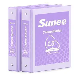 3 Ring Binder 1.5 Inch D Ring, Clear View Binder Three Ring PVC-Free (Fit 8.5x11 Inches) for School or Office Supplies, Purple, 2 Pack 3 Ring Binder 1.5 Inch D Ring, Clear View Binder Three Ring PVC-Free (Fit 8.5x11 Inches) for School or Office Supplies, Purple, 2 Pack