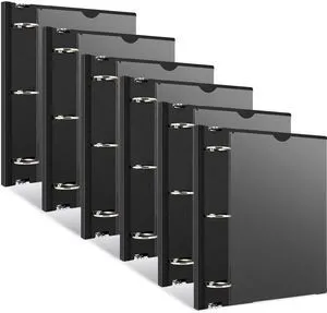 1.5 Inch Telescoping 3 Ring Binder - 6PCS, Flexible Round Binder with Customizable Front Cover and Clear Catalog Pocket, 1.5Inch Rings, BlackPerfect for School, Office & Home 1.5 Inch Telescoping 3 Ring Binder - 6PCS, Flexible Round Binder with Customizable Front Cover and Clear Catalog Pocket, 1.5Inch Rings, BlackPerfect for School, Office & Home
