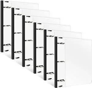 1.5 Inch Telescoping 3 Ring Binder - 6PCS, Flexible Round Binder with Customizable Front Cover and Clear Catalog Pocket, 1.5Inch Rings, White Perfect for School, Office & Home 1.5 Inch Telescoping 3 Ring Binder - 6PCS, Flexible Round Binder with Customizable Front Cover and Clear Catalog Pocket, 1.5Inch Rings, White Perfect for School, Office & Home