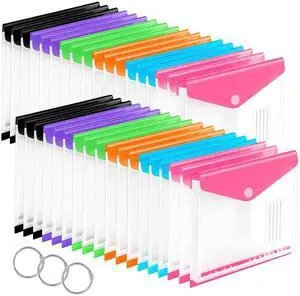 36 Pack Binder Folders with Pockets 11 Holes Expandable Dividers for 2/3/4 Ring Document Pouch with Label Loose-Leaf Transparent Binder Organizer for School Home Office 36 Pack Binder Folders with Pockets 11 Holes Expandable Dividers for 2/3/4 Ring Document Pouch with Label Loose-Leaf Transparent Binder Organizer for School Home Office