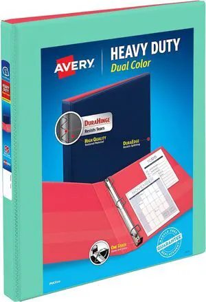 Heavy-Duty Dual Color 3 Ring Binder,0.5" One Touch Slant Rings,135-Sheet Capacity,0.7 Inch Wide Spine, Home,School Supplies,Office or Organization Needs, Mint/Coral Binder (17881) (Pack of 6) Heavy-Duty Dual Color 3 Ring Binder,0.5" One Touch Slant Rings,135-Sheet Capacity,0.7 Inch Wide Spine, Home,School Supplies,Office or Organization Needs, Mint/Coral Binder (17881) (Pack of 6)