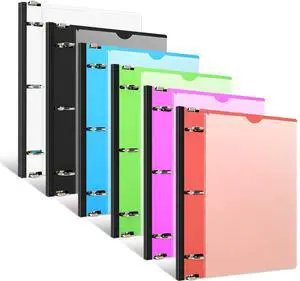 1 Inch Telescoping 3 Ring Binder - 6PCS, Flexible Round Binder with Customizable Front Cover and Clear Catalog Pocket, 1Inch Rings, Perfect for School, Office & Home 1 Inch Telescoping 3 Ring Binder - 6PCS, Flexible Round Binder with Customizable Front Cover and Clear Catalog Pocket, 1Inch Rings, Perfect for School, Office & Home