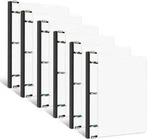 1 Inch Telescoping 3 Ring Binder - 6PCS, Flexible Round Binder with Customizable Front Cover and Clear Catalog Pocket, 1Inch Rings, White Perfect for School, Office & Home 1 Inch Telescoping 3 Ring Binder - 6PCS, Flexible Round Binder with Customizable Front Cover and Clear Catalog Pocket, 1Inch Rings, White Perfect for School, Office & Home