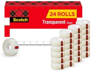 Transparent Tape, 1 Inch Core, Refills, 3/4 in. x 1,000 in. 24 Clear Tape Refill Rolls Transparent Tape, 1 Inch Core, Refills, 3/4 in. x 1,000 in. 24 Clear Tape Refill Rolls