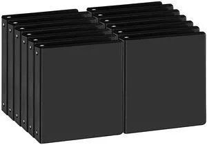 1 Inch Black 3 Ring Binders 12 Pack, PVC-Free Clear View Binder with 2 Interior Pockets, Holds 200 Sheets of 8.5" x 11" Paper for Office, Business Presentations, Projects & Home Organization 1 Inch Black 3 Ring Binders 12 Pack, PVC-Free Clear View Binder with 2 Interior Pockets, Holds 200 Sheets of 8.5" x 11" Paper for Office, Business Presentations, Projects & Home Organization