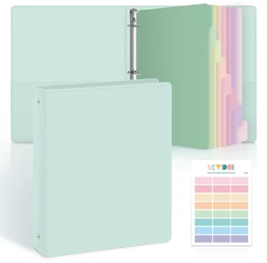 1 Inch 3 Ring Binder with 8 Tab Dividers & 24 Labels, Pastel Binder Organizer for Letter Size Paper, Aesthetic School Binder for Notes, Documents, Office & Home Organization, Green 1 Inch 3 Ring Binder with 8 Tab Dividers & 24 Labels, Pastel Binder Organizer for Letter Size Paper, Aesthetic School Binder for Notes, Documents, Office & Home Organization, Green