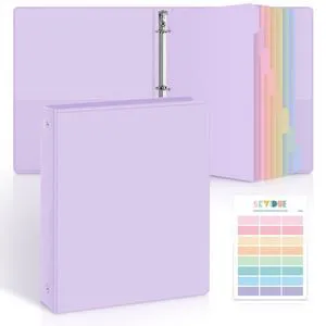 1 Inch 3 Ring Binder with 8 Tab Dividers & 24 Labels, Pastel Binder Organizer for Letter Size Paper, Aesthetic School Binder for Notes, Documents, Office & Home Organization, Purple 1 Inch 3 Ring Binder with 8 Tab Dividers & 24 Labels, Pastel Binder Organizer for Letter Size Paper, Aesthetic School Binder for Notes, Documents, Office & Home Organization, Purple