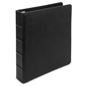 Vintage Faux Leather 3 Ring Binder, 1.5 Inch Round Ring, Full Size Binder for 8.5 x 11 Letter Size Paper, Professional Organizer with Interior Pockets, No Zipper, Black Vintage Faux Leather 3 Ring Binder, 1.5 Inch Round Ring, Full Size Binder for 8.5 x 11 Letter Size Paper, Professional Organizer with Interior Pockets, No Zipper, Black