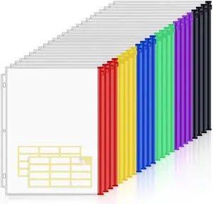 24 Pack Binder Pockets, 8.5 x 11 Colored Zipper Pouches for Binders Thickened PVC Document Folders, 3 Holes Pre-Punched Fits Standard Binder Letter-Size Paper Storage, Business Office Supplies 24 Pack Binder Pockets, 8.5 x 11 Colored Zipper Pouches for Binders Thickened PVC Document Folders, 3 Holes Pre-Punched Fits Standard Binder Letter-Size Paper Storage, Business Office Supplies