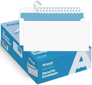 #10 Security Mailing Envelopes Letter Size, Self Seal, 500 Count No Window, EnveGuard security tint, White, 4 x 9½ in, 24 lb paper #10 Security Mailing Envelopes Letter Size, Self Seal, 500 Count No Window, EnveGuard security tint, White, 4 x 9½ in, 24 lb paper
