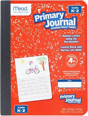 Primary Journal Creative Story Tablet Composition Notebook, 7.5" x 9.75", Grades K-2, 100 Sheets, Red (489903-ECM), (Pack of 12) Primary Journal Creative Story Tablet Composition Notebook, 7.5" x 9.75", Grades K-2, 100 Sheets, Red (489903-ECM), (Pack of 12)