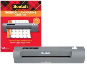 Thermal Laminator and Pouch Bundle, 2 Roller System, Laminate up to 9" Wide (TL901X) with Laminating Pouches, 100-Pack (TP3854-100) Thermal Laminator and Pouch Bundle, 2 Roller System, Laminate up to 9" Wide (TL901X) with Laminating Pouches, 100-Pack (TP3854-100)