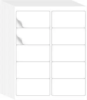 2"x4" Bulk Printable White Label Stickers 5000 Labels 500 Sheets Matte, strong Adhesive, laser/inkjet compatible, 10 per sheet, for shipping, address, product & barcode 2"x4" Bulk Printable White Label Stickers 5000 Labels 500 Sheets Matte, strong Adhesive, laser/inkjet compatible, 10 per sheet, for shipping, address, product & barcode