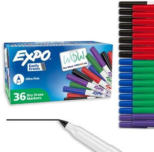 Dry Erase Markers, Low Odor Ink, Ultra Fine Tip, 36 Count - For Whiteboards, Home, Office Essentials, School, Teacher Supplies Dry Erase Markers, Low Odor Ink, Ultra Fine Tip, 36 Count - For Whiteboards, Home, Office Essentials, School, Teacher Supplies