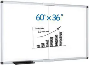 Magnetic Dry Erase Board, 60 X 36 Inches, Foldable Wall-Mounted Whiteboard with Silver Aluminum Frame & Marker Tray for School Office and Home 5' X 3' Magnetic Dry Erase Board, 60 X 36 Inches, Foldable Wall-Mounted Whiteboard with Silver Aluminum Frame & Marker Tray for School Office and Home 5' X 3'