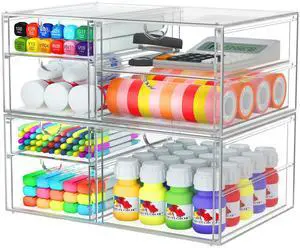 Acrylic 2-Pack 7-Drawer Makeup & Storage Organizer for Bath,Desk Smooth-glide drawers, clear body, dustproof, wipe clean, for office supplies, pens, rings, earrings, tweezers, cotton swabs Acrylic 2-Pack 7-Drawer Makeup & Storage Organizer for Bath,Desk Smooth-glide drawers, clear body, dustproof, wipe clean, for office supplies, pens, rings, earrings, tweezers, cotton swabs