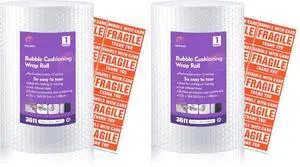 1 Roll 12" X 36' Perforated Nylon Bubble Packing Wrap for Moving Boxes Shipping Cushioning Supplies (Pack of 2) 1 Roll 12" X 36' Perforated Nylon Bubble Packing Wrap for Moving Boxes Shipping Cushioning Supplies (Pack of 2)