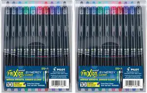 FriXion Synergy Clicker Erasable,Refillable & Retractable Gel Ink Pens,Extra Fine Point,Assorted Ink Colors,(17481),10 Count (Pack of 2) FriXion Synergy Clicker Erasable,Refillable & Retractable Gel Ink Pens,Extra Fine Point,Assorted Ink Colors,(17481),10 Count (Pack of 2)