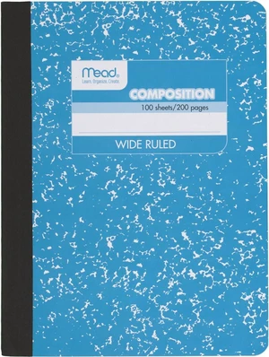 Composition Notebook,Wide Ruled Paper,7-1/2" x 9-3/4",100 Sheets,Blue Marble (09918AY7),(Pack of 12) Composition Notebook,Wide Ruled Paper,7-1/2" x 9-3/4",100 Sheets,Blue Marble (09918AY7),(Pack of 12)
