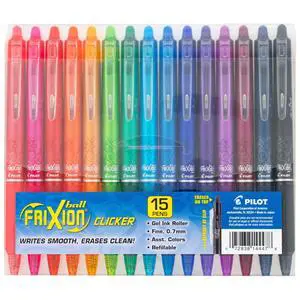 FriXion Clicker Erasable, Assorted Color Inks, 15-Pack Pouch FriXion Clicker Erasable, Assorted Color Inks, 15-Pack Pouch