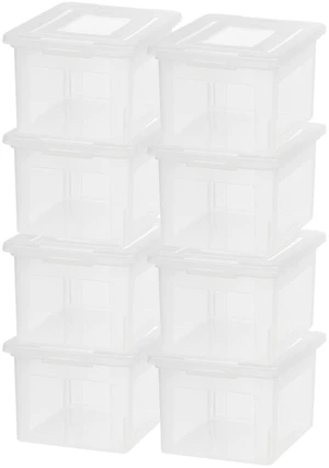8 Pack File Box, Plastic Document Organizer with Lid, 35 Qt, Clear Portable Moving Box, Stackable and Secure Storage, Durable Container Set for Letter/Legal Files 8 Pack File Box, Plastic Document Organizer with Lid, 35 Qt, Clear Portable Moving Box, Stackable and Secure Storage, Durable Container Set for Letter/Legal Files