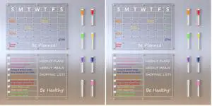Acrylic Magnetic Dry Erase Board Calendar for Fridge, Clear Monthly and Weekly Meal Planner Whiteboard Refrigerator, Menu Board for Kitchen, w/ 8 Colors Markers, 15"x11" (Pack of 2) Acrylic Magnetic Dry Erase Board Calendar for Fridge, Clear Monthly and Weekly Meal Planner Whiteboard Refrigerator, Menu Board for Kitchen, w/ 8 Colors Markers, 15"x11" (Pack of 2)