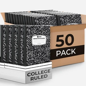 50 Pack Bulk Composition Notebooks, College Ruled, Marble Notebook Bulk School Supplies, 200 Pgs (100 Sheets), 9-3/4 x 7-1/2, Hard Cover Composition Book, Black Marble, Notebooks for School 50 Pack Bulk Composition Notebooks, College Ruled, Marble Notebook Bulk School Supplies, 200 Pgs (100 Sheets), 9-3/4 x 7-1/2, Hard Cover Composition Book, Black Marble, Notebooks for School