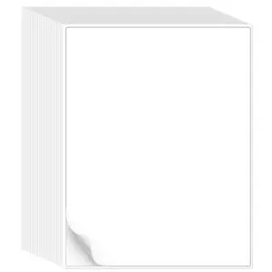 L LIKED 500 Matte Printable White Sticker Paper Full Sheet Labels 8.5"x 11" 500 sheets, strong adhesive, laser/inkjet compatible, smudge-free, for shipping, crafts & labels L LIKED 500 Matte Printable White Sticker Paper Full Sheet Labels 8.5"x 11" 500 sheets, strong adhesive, laser/inkjet compatible, smudge-free, for shipping, crafts & labels